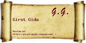 Girst Gida névjegykártya